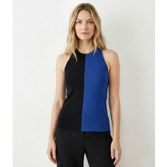 Alexander Wang Tops - ALEXANDER WANG Sleeveless Color Blocked Royal Blue & Black Knit Top, Large